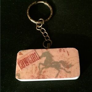 Cowgirl Horse Domino Keychain